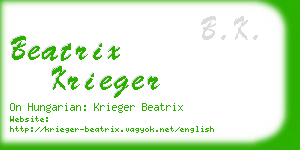 beatrix krieger business card